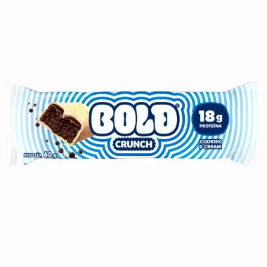 Barra de Proteína Bold Crunch 18g de Proteína Sabor Cookies & Cream 60g