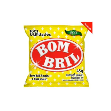 Esponja de Aço Bombril Eco 1001 Utilidades com 6 Unidades 45g