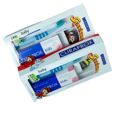Escova Dental Curaprox Baby Azul + Creme Dental Kids e 1 Chaveirinho Baby Senninha