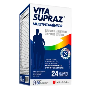 Vita Supraz Multivitamínico 24 Vitaminas e Minerais com 60 Comprimidos Revestidos