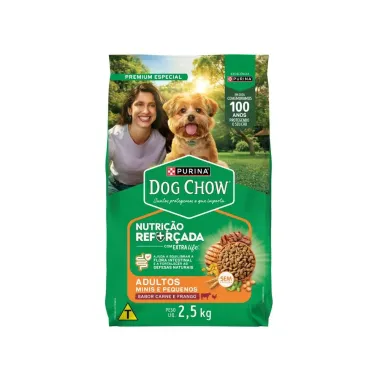 Ra&ccedil;&atilde;o para C&atilde;es Dog Chow Premium Adultos Minis e Pequenos Sabor Carne e Frango2,5g