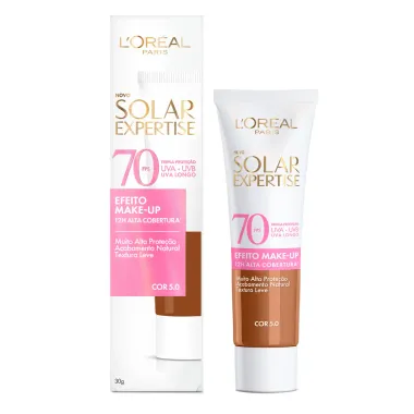 Protetor Solar Facial L'Oréal Solar Expertise FPS 70 Efeito Make UP Cor 5.0