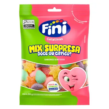 Balas Gelatinas Fini Mix Surpresa Doce ou Cítrico? Sabores Sortidos 80g