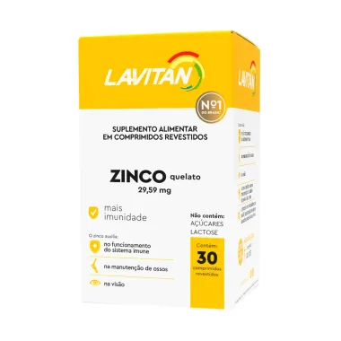 Lavitan Zinco Quelato 29,59mg com 30 Comprimidos Revestidos