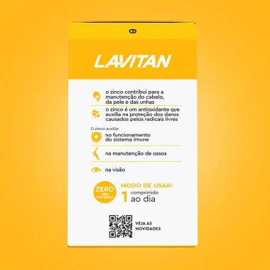 Lavitan Zinco Quelato 29,59mg com 30 Comprimidos Revestidos
