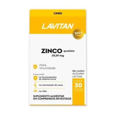 Suplemento Alimentar Lavitan Zinco 29,59mg com 30 Comprimidos