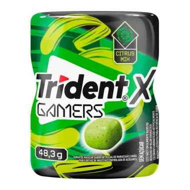 Chiclete Trident X Gamers Citrus Mix Goma de Mascar Sem Açúcar 48,3g