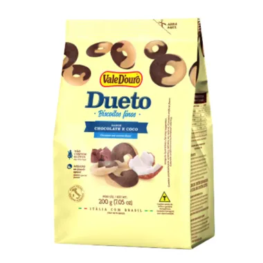 Biscoito Dueto Vale D'Ouro Chocolate com Coco 200g