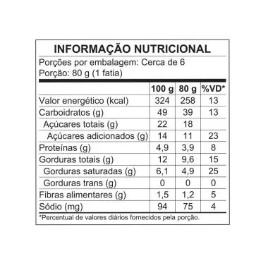 Panettone Garoto Caribe Sabor Banana Passa e Recheio Cremoso Sabor Chocolate 450g