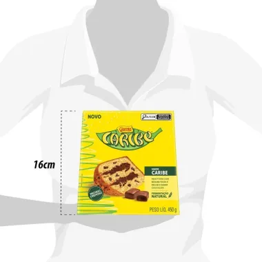Panettone Garoto Caribe Sabor Banana Passa e Recheio Cremoso Sabor Chocolate 450g