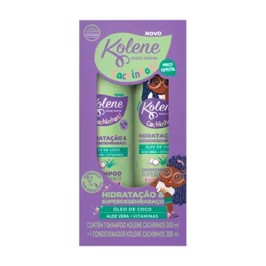 Shampoo 300ml e Condicionador 200ml  Kolene Cachinhos Óleo de Coco Aloe Vera + Vitaminas