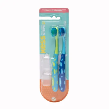 Escova Dental Infantil Kess Steps Cores Sortidas com 2 Unidades