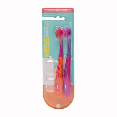 Escova Dental Infantil Kess Steps Cores Sortidas com 2 Unidades