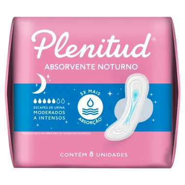 Absorvente Plenitud Noturno com Abas 8 Unidades