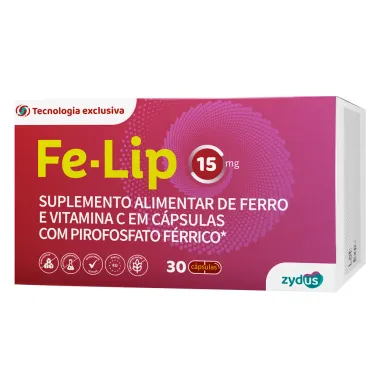 Fe-Lip 15mg com 30 Cápsulas