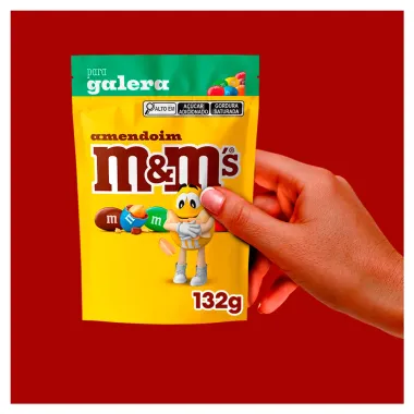 Confeito de Chocolate ao Leite M&M's Amendoim 132g