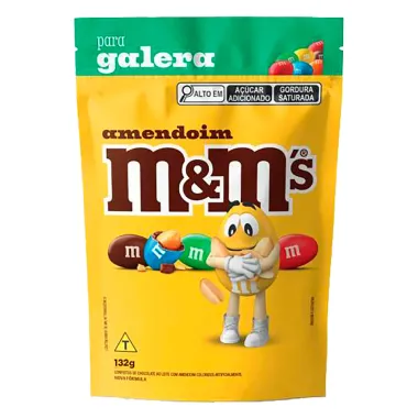 Confeito de Chocolate ao Leite M&M's Amendoim 132g