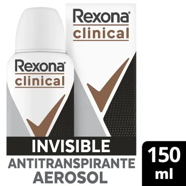 Desodorante Rexona Aerosol Clinical Invisible 150ml