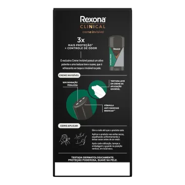 Desodorante Antitranspirante Rexona Clinical Creme Intense Fresh 96h com 58g