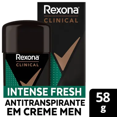 Desodorante Antitranspirante Rexona Clinical Creme Intense Fresh 96h com 58g
