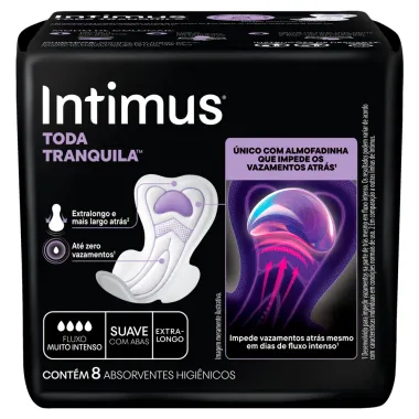 Absorvente Intimus Toda Tranquila Noite Suave com Abas Extra Longo 8 Unidades