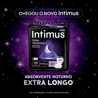 Absorvente Intimus Toda Tranquila Noite Suave com Abas Extra Longo 8 Unidades