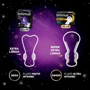 Absorvente Intimus Toda Tranquila Noite Suave com Abas Extra Longo 24 Unidades
