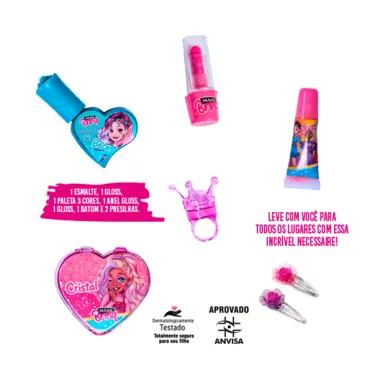 Kit de Maquiagem Make Brinq Necessaire