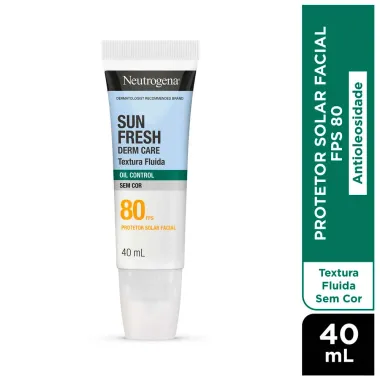 Protetor Solar Facial Neutrogena Sun Fresh Derm Care FPS 80 Oil Control Sem Cor 40ml