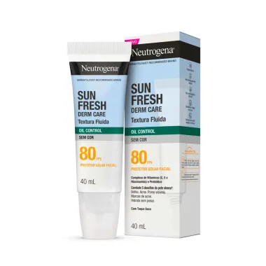 Protetor Solar Facial Neutrogena Sun Fresh Derm Care FPS 80 Oil Control Sem Cor 40ml