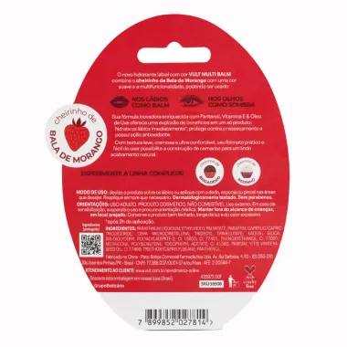 Multi Balm Vult 2 em 1 Boca & Olhos Bala de Morango 6,5g