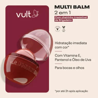 Multi Balm Vult 2 em 1 Boca & Olhos  Brigadeiro 6,5g