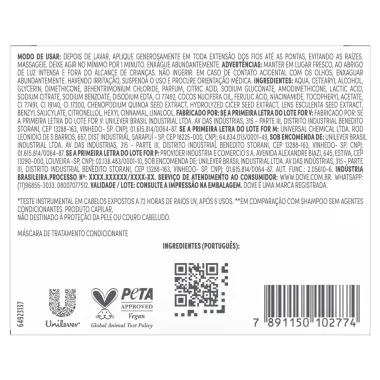 Máscara Dove UV Repair e Glow Ferúlico Expert em Danos 10 em 1 Resgate Intenso 250g