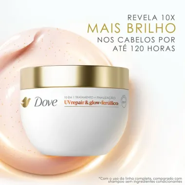 Máscara Dove UV Repair e Glow Ferúlico 10 em 1 Resgate Intenso Expert em Danos 250g
