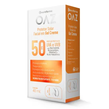 Protetor Solar Facial OAZ Eurofarma FPS 50 Gel Creme 40ml