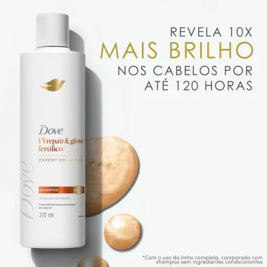 Shampoo Dove UV Repair e Glow Ferúlico Expert em Danos 370ml