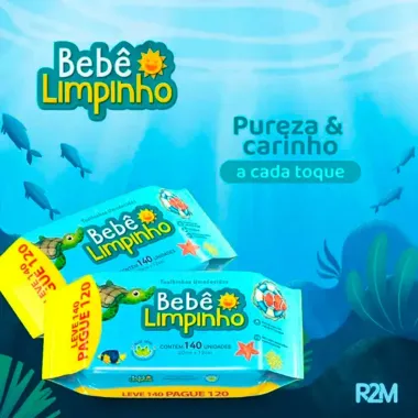 Toalhas Umedecidas Bebê Limpinho Leve 140 Pague 120 Unidades