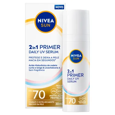 Primer Nivea Sun Daily UV Sérum 2 em 1  FPS 70 Sem Perfume 30ml