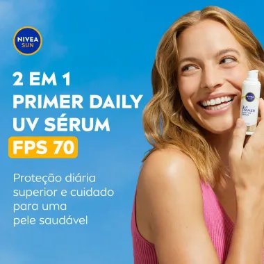 Primer Nivea Sun Daily UV S&eacute;rum 2 em 1  FPS 70 Sem Perfume 30ml