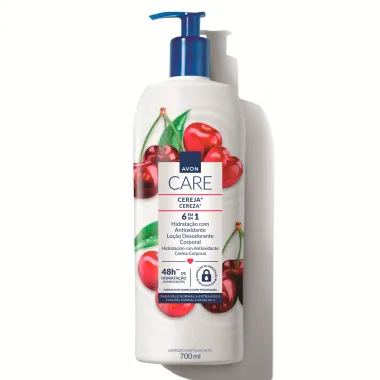 Loção Desodorante Corporal Avon Care Cereja 6 em1 Pele Normal A Extrasseca 700ml