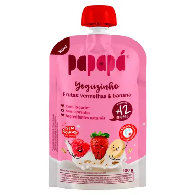 Yoguzinho Papapá Papinha Sabor Frutas Vermelhas e Banana a Partir de 12 Meses 100g