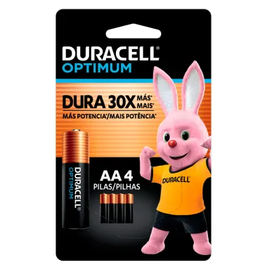 Pilhas Duracell Optimum AA Alcalinas com 4 Unidades