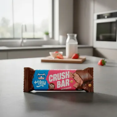 Barra de Prote&iacute;na Mais Mu Crush Bar Morango com 10g de Prote&iacute;na 35g