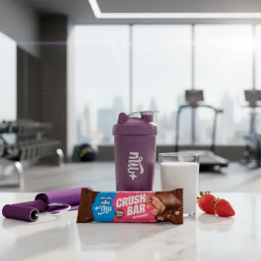Barra de Prote&iacute;na Mais Mu Crush Bar Morango com 10g de Prote&iacute;na 35g