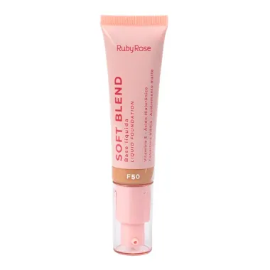 Base Líquida Ruby Rose Soft Blend Cor F50 Cobertura Média 30g