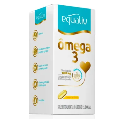 Equaliv Ômega 3 Óleo de Peixe 1000mg com 180 Cápsulas Gelatinosas