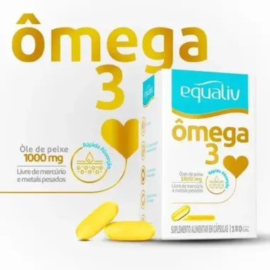 Equaliv Ômega 3 Óleo de Peixe 1000mg com 180 Cápsulas Gelatinosas