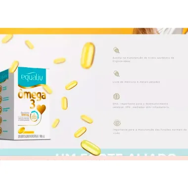 Equaliv Ômega 3 Óleo de Peixe 1000mg com 180 Cápsulas Gelatinosas