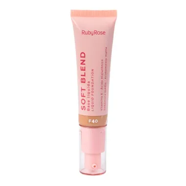 Base Líquida Ruby Rose Soft Blend Cor F40 Cobertura Média 30g