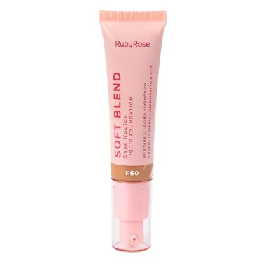 Base Líquida Ruby Rose Soft Blend Cor F60 Cobertura Média 30g
